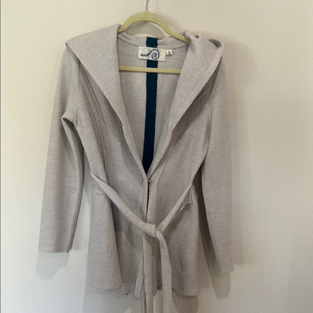 Wool Anthropology Brand Cardigan with Tie Waist